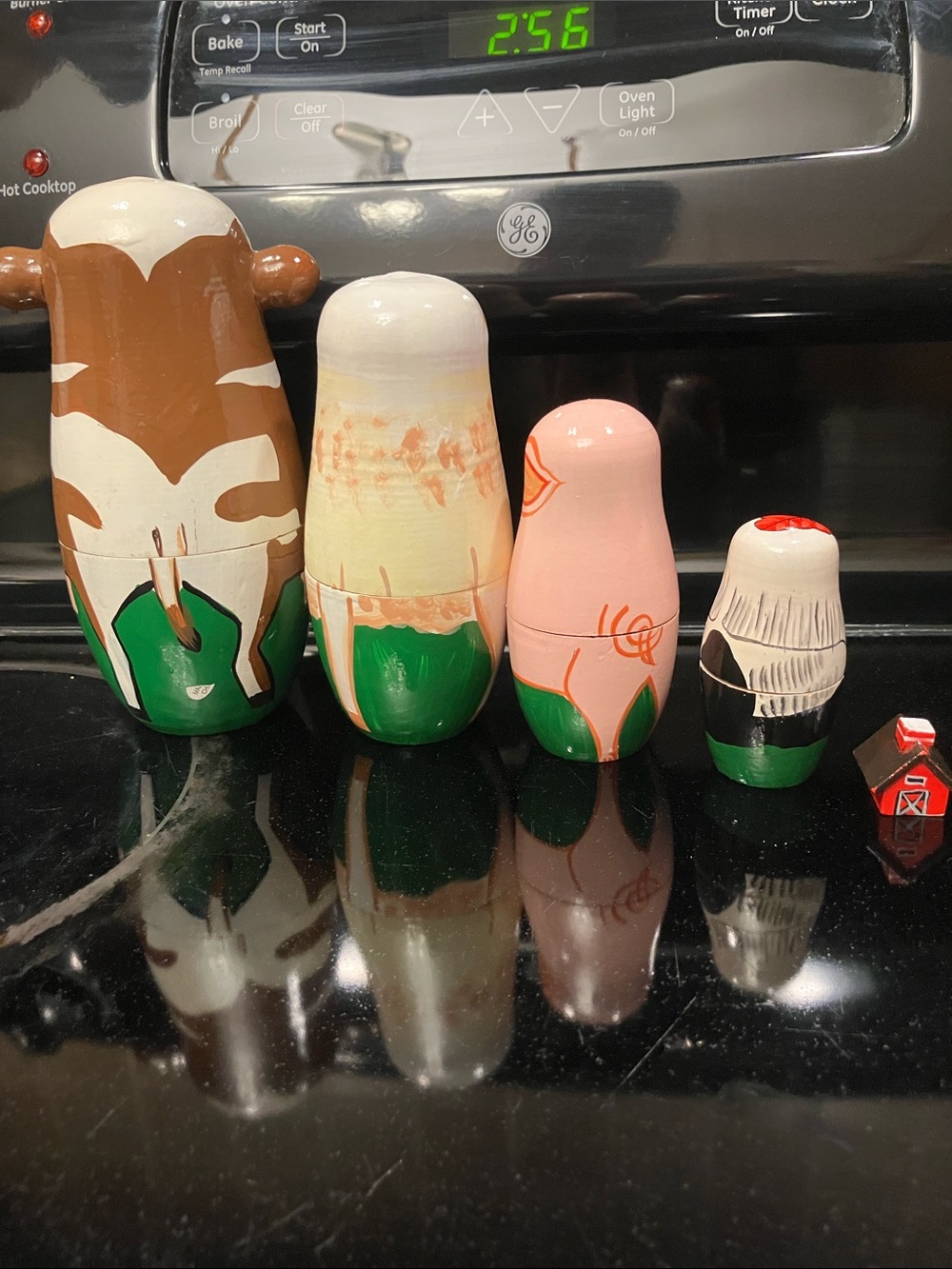 Farm Animal Nesting Dolls - Cow, Sheep, Pig, Rooster Gand Painted - Picture 2 of 2